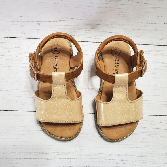 Cat & Jack Brown Sandals Size 6 - Picture 2 of 3